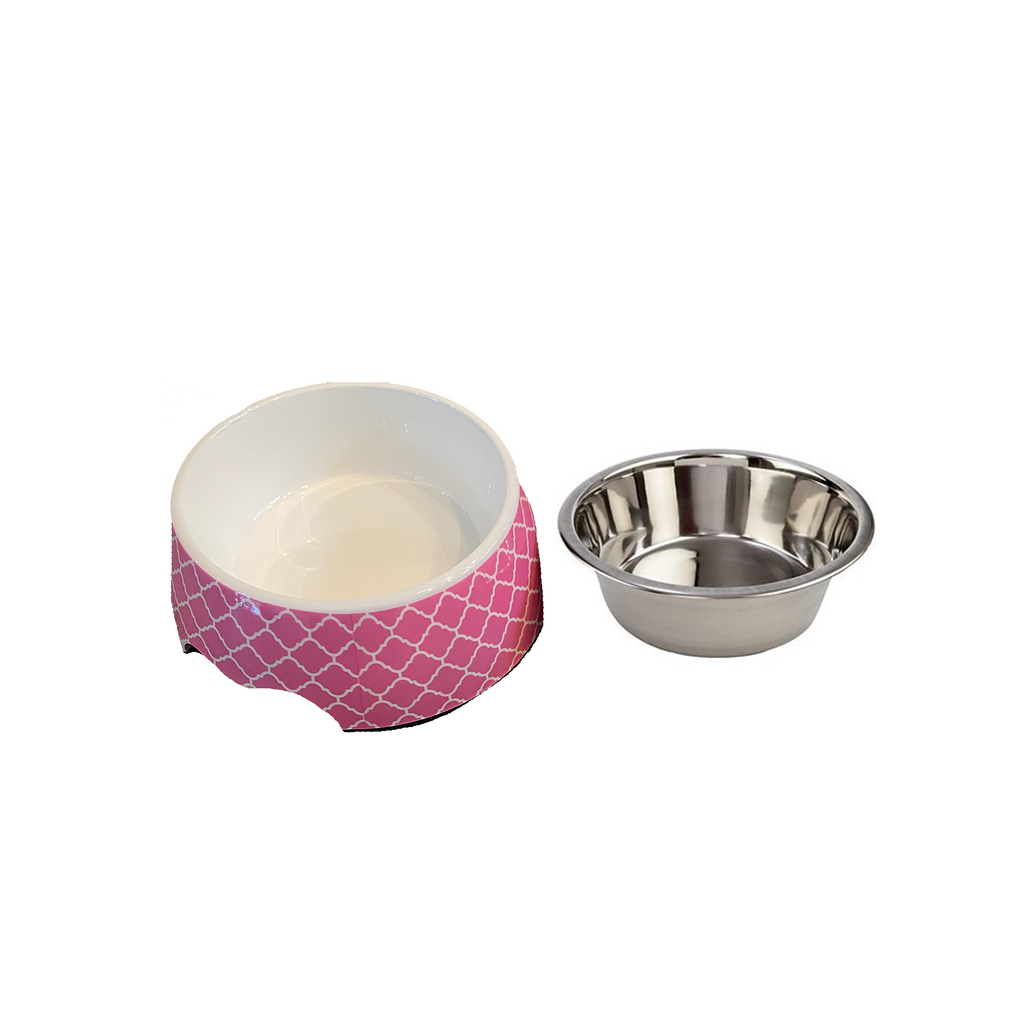 Cutesy Pink Medium Dog Bowl Pet Bowl | Cutie Ties